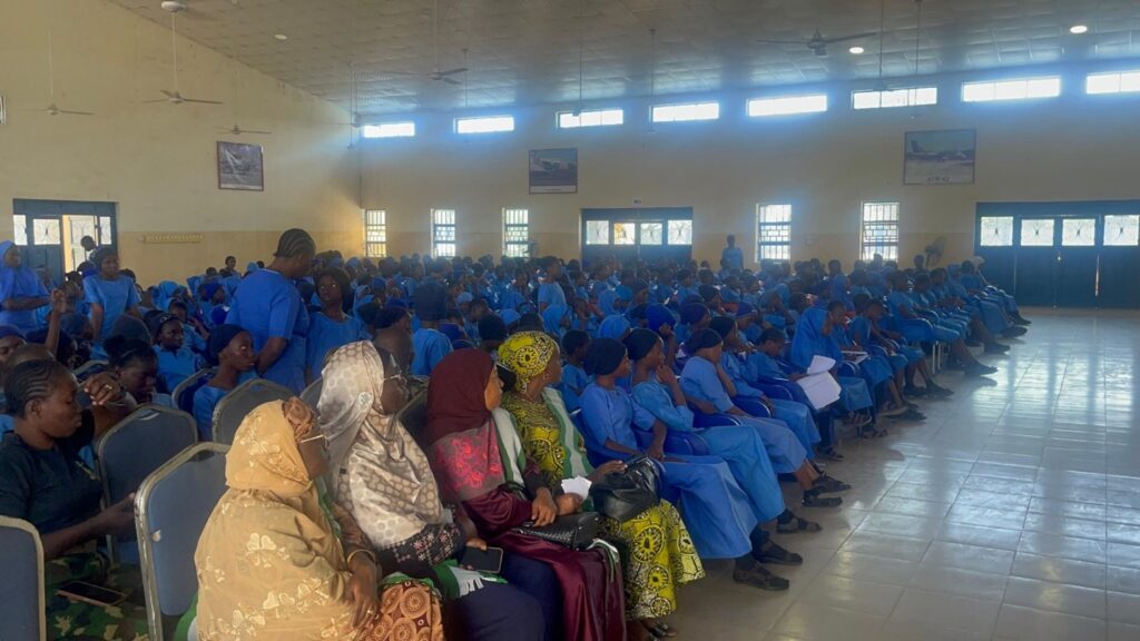 MWAN members with cross section of Female students of Airforce Comprehensive School, Yola